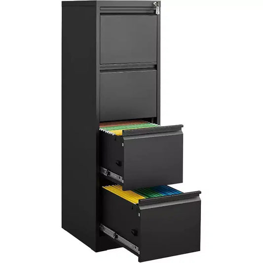 4 Drawer File Cabinet with Lock,Heavy Duty Vertical Filing Cabinets for Home Office, File Storage Cabinet for Letter/Legal/A4/F4 Size File