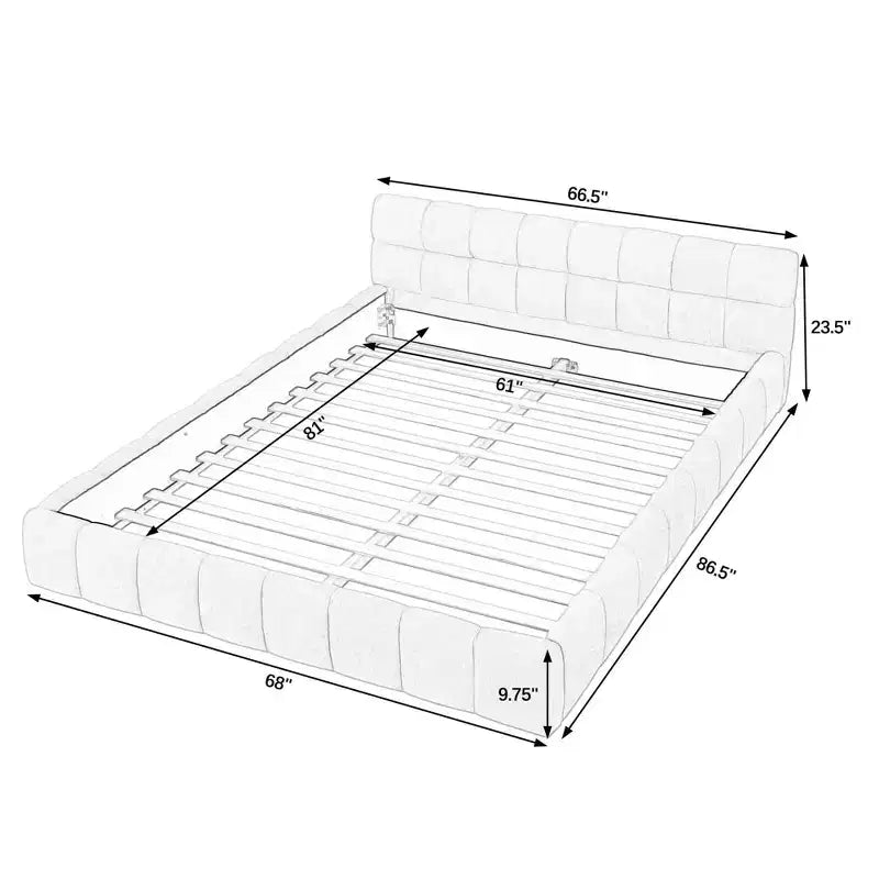 MAYEERTY Cadre de lit rembourré grand format avec tissu épais et tête de lit Cadre solide pour chambre à coucher Rose