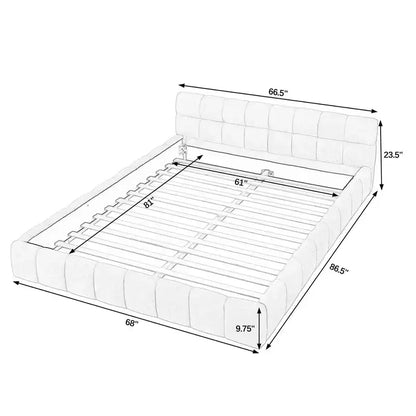 MAYEERTY Cadre de lit rembourré grand format avec tissu épais et tête de lit Cadre solide pour chambre à coucher Rose