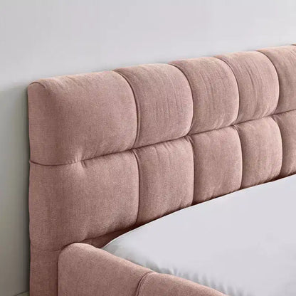 MAYEERTY Cadre de lit rembourré grand format avec tissu épais et tête de lit Cadre solide pour chambre à coucher Rose