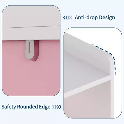 Organisateur de rangement pour jouets, étagère à livres pour enfants, armoire de rangement pour jouets, bibliothèque pour tout-petits pour chambre d'enfant, chambre à coucher, chambre de bébé, salon