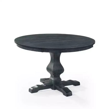 Ensemble de salle à manger moderne 5 pièces pour 4 personnes, table ronde anthracite avec 4 chaises de salle à manger rembourrées avec pieds en bois pour salle à manger ou ferme-Panipeachy