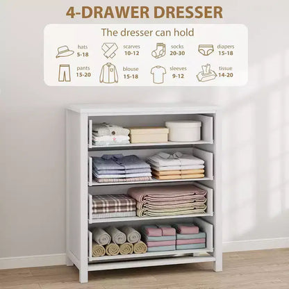 Commode en rotin pour chambre à coucher, commode de 94 cm de haut pour placard avec 4 tiroirs en rotin, commode avec armoire de rangement pour vêtements, pour chambre à coucher