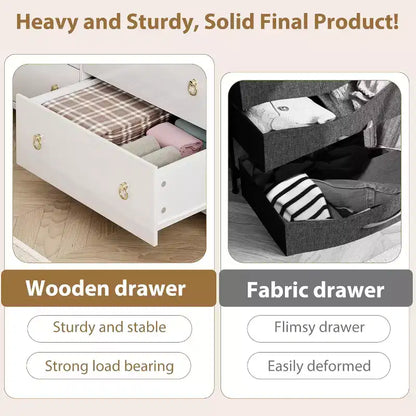Commode en rotin pour chambre à coucher, commode de 94 cm de haut pour placard avec 4 tiroirs en rotin, commode avec armoire de rangement pour vêtements, pour chambre à coucher