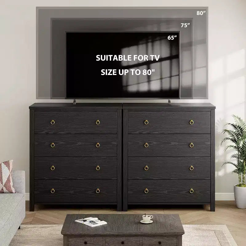 Commode en rotin pour chambre à coucher, commode de 94 cm de haut pour placard avec 4 tiroirs en rotin, commode avec armoire de rangement pour vêtements, pour chambre à coucher