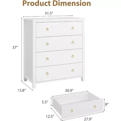 Commode en rotin pour chambre à coucher, commode de 94 cm de haut pour placard avec 4 tiroirs en rotin, commode avec armoire de rangement pour vêtements, pour chambre à coucher