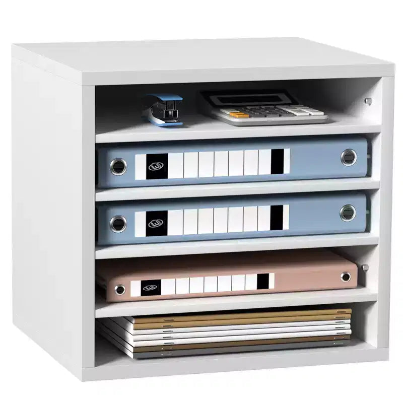 5-Compartment Desktop Literature Organizer Adjustable Shelf Mail Sorter