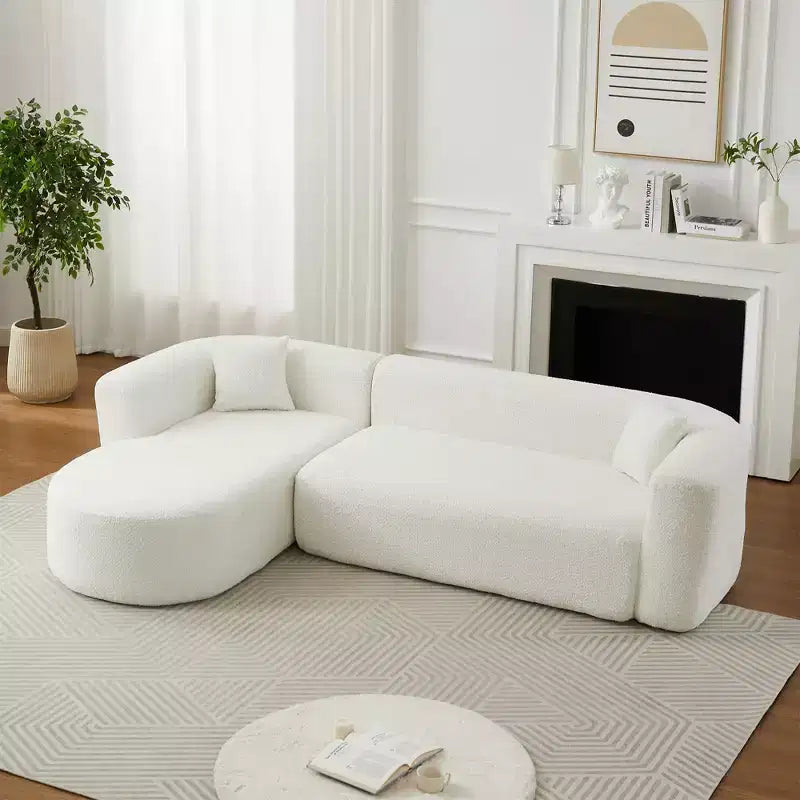 Clihome Canapé d'angle modulable 109,4 po en forme de L, avec méridienne gauche en tissu chenille et 2 oreillers, modèle Cloud