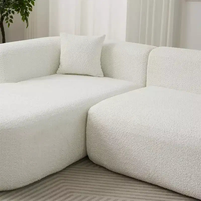 Clihome Canapé d'angle modulable 109,4 po en forme de L, avec méridienne gauche en tissu chenille et 2 oreillers, modèle Cloud