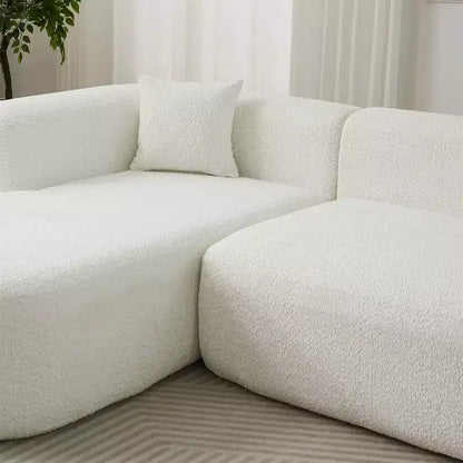 Clihome Canapé d'angle modulable 109,4 po en forme de L, avec méridienne gauche en tissu chenille et 2 oreillers, modèle Cloud