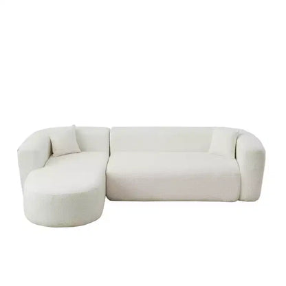 Clihome Canapé d'angle modulable 109,4 po en forme de L, avec méridienne gauche en tissu chenille et 2 oreillers, modèle Cloud