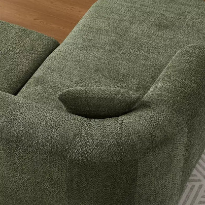 Clihome Canapé d'angle modulable 109,4 po en forme de L, avec méridienne gauche en tissu chenille et 2 oreillers, modèle Cloud