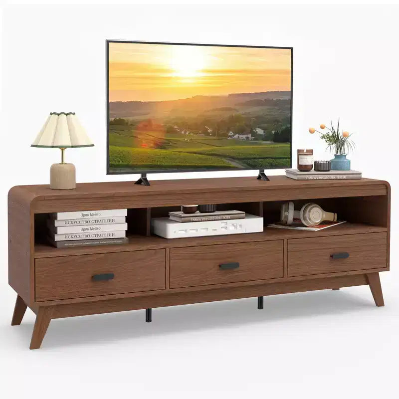 Costway TV Stand for TVs up to 70'' Mid Century Modern Entertainment Center TV Cabinet
