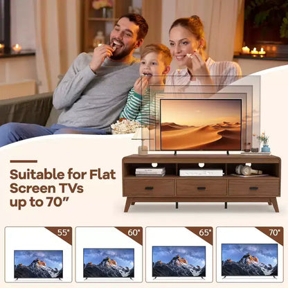 Meuble TV Costway pour téléviseurs jusqu'à 70'' Meuble TV Rétro Meuble de Rangement