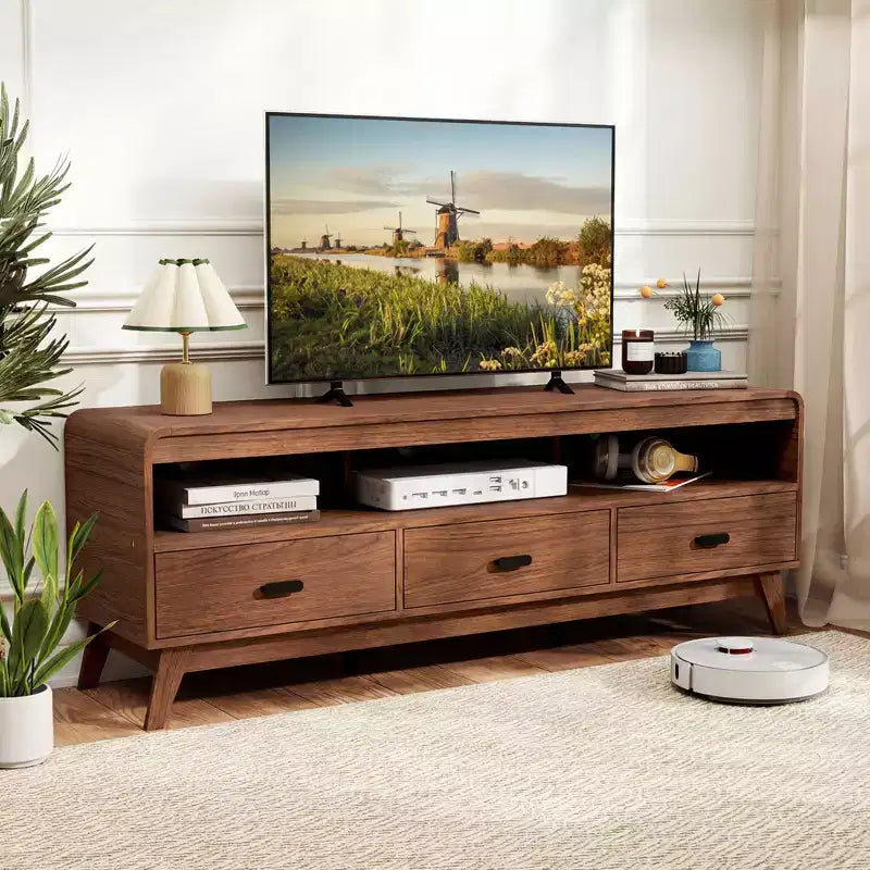 Meuble TV Costway pour téléviseurs jusqu'à 70'' Meuble TV Rétro Meuble de Rangement