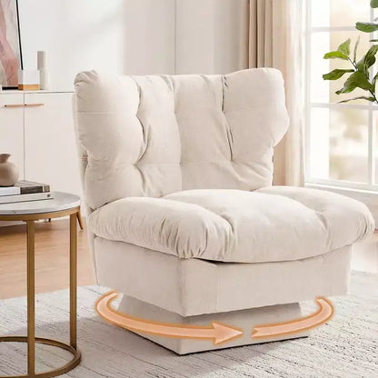Acekool 360 Swivel Accent Chair, Chenille Upholstered Reading Lounge Chair with Thick Cushion for Living Room or Bedroom