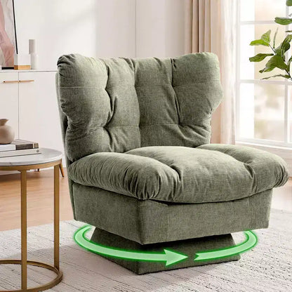 Fauteuil pivotant Acekool 360, fauteuil de lecture en chenille avec coussin épais pour salon ou chambre à coucher