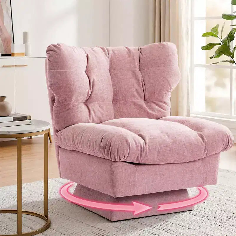 Fauteuil pivotant Acekool 360, fauteuil de lecture en chenille avec coussin épais pour salon ou chambre à coucher