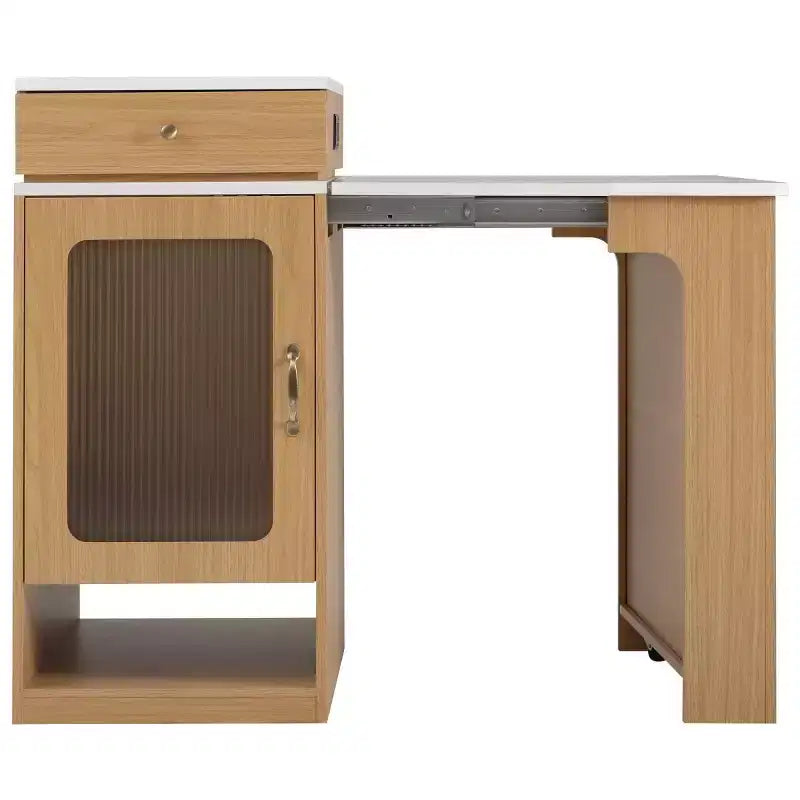 Îlot de cuisine moderne avec table à manger extensible, table de rangement de cuisine peu encombrante pour cuisine ou salle à manger-Panipeachy