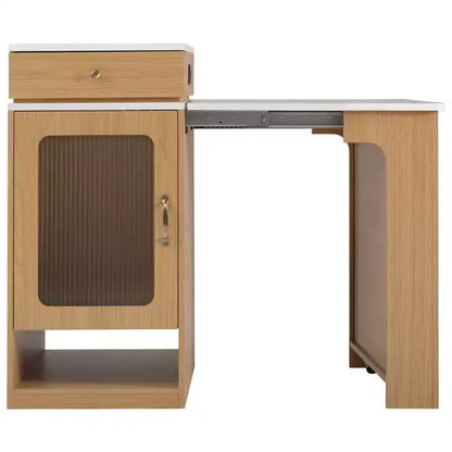 Îlot de cuisine moderne avec table à manger extensible, table de rangement de cuisine peu encombrante pour cuisine ou salle à manger-Panipeachy