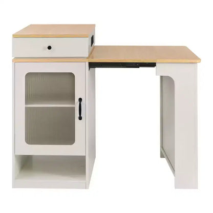 Îlot de cuisine moderne avec table à manger extensible, table de rangement de cuisine peu encombrante pour cuisine ou salle à manger-Panipeachy