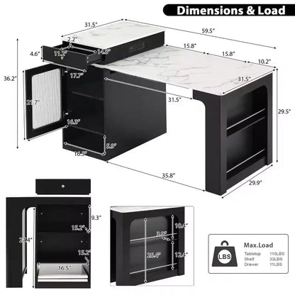 Îlot de cuisine moderne avec table à manger extensible, table de rangement de cuisine peu encombrante pour cuisine ou salle à manger-Panipeachy