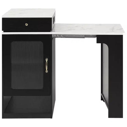Îlot de cuisine moderne avec table à manger extensible, table de rangement de cuisine peu encombrante pour cuisine ou salle à manger-Panipeachy