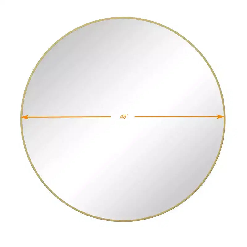 Grand miroir mural rond de 48 pouces, miroir décoratif moderne en métal pour salon, cheminée - Panipeachy