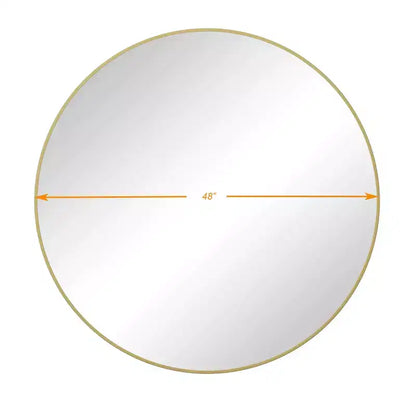 Grand miroir mural rond de 48 pouces, miroir décoratif moderne en métal pour salon, cheminée - Panipeachy