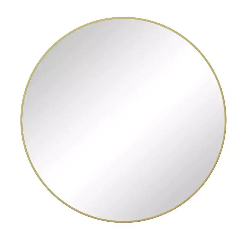 Grand miroir mural rond de 48 pouces, miroir décoratif moderne en métal pour salon, cheminée - Panipeachy