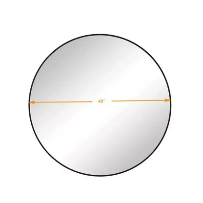 Grand miroir mural rond de 48 pouces, miroir décoratif moderne en métal pour salon, cheminée - Panipeachy