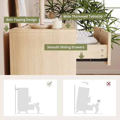 Commodes à 4 tiroirs, Commode de Rangement Moderne Cannelée, Commode en Bois avec Tiroirs pour Chambre à Coucher, Salon, Couloir