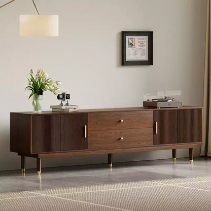 JVNOXK 78.7Mid-century Modern Tv Cabinet Entertainment Center With Storage Drawers, Living Room Bedroom Media Cabinet Walnut