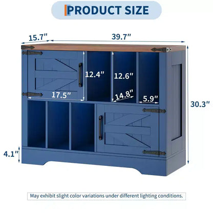 Meuble de rangement pour disques vinyles de 99 cm, meuble de lecture de disques vinyles en bois de style ferme avec armoire de rangement et 2 portes coulissantes pour salon ou chambre à coucher