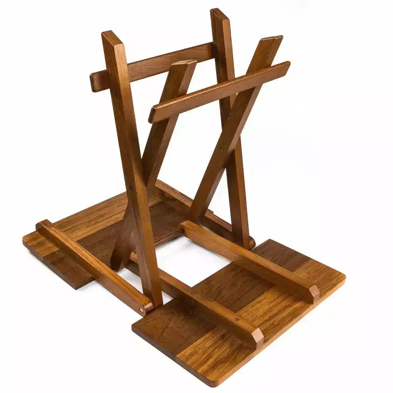 HomeRoots 19 Brown Solid Square Teak Folding Indoor Outdoor End Table