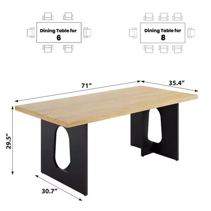 Longue Table à Manger pour 6-10 Personnes - Table de Cuisine, Table à Dîner Rectangulaire Moderne pour Cuisine, Salle de Conférence, Maison
