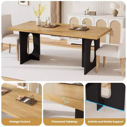 Longue Table à Manger pour 6-10 Personnes - Table de Cuisine, Table à Dîner Rectangulaire Moderne pour Cuisine, Salle de Conférence, Maison