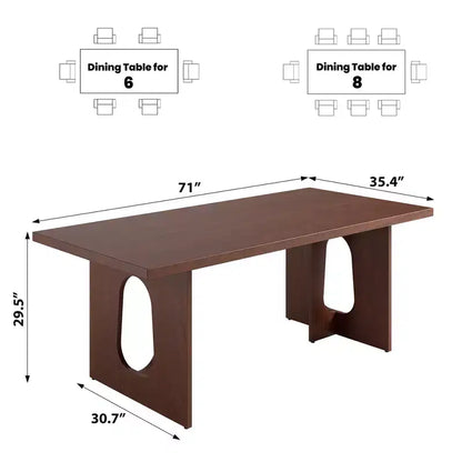 Longue Table à Manger pour 6-10 Personnes - Table de Cuisine, Table à Dîner Rectangulaire Moderne pour Cuisine, Salle de Conférence, Maison