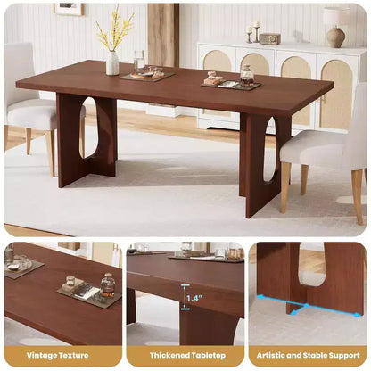 Longue Table à Manger pour 6-10 Personnes - Table de Cuisine, Table à Dîner Rectangulaire Moderne pour Cuisine, Salle de Conférence, Maison