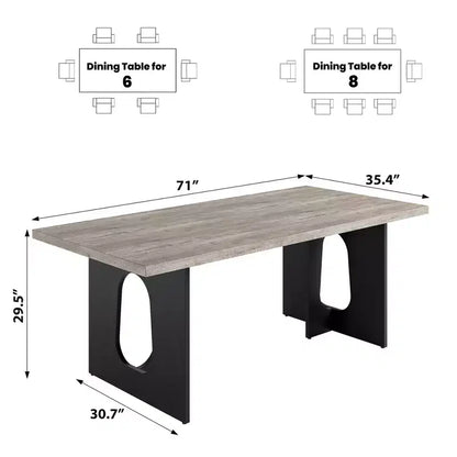 Longue Table à Manger pour 6-10 Personnes - Table de Cuisine, Table à Dîner Rectangulaire Moderne pour Cuisine, Salle de Conférence, Maison