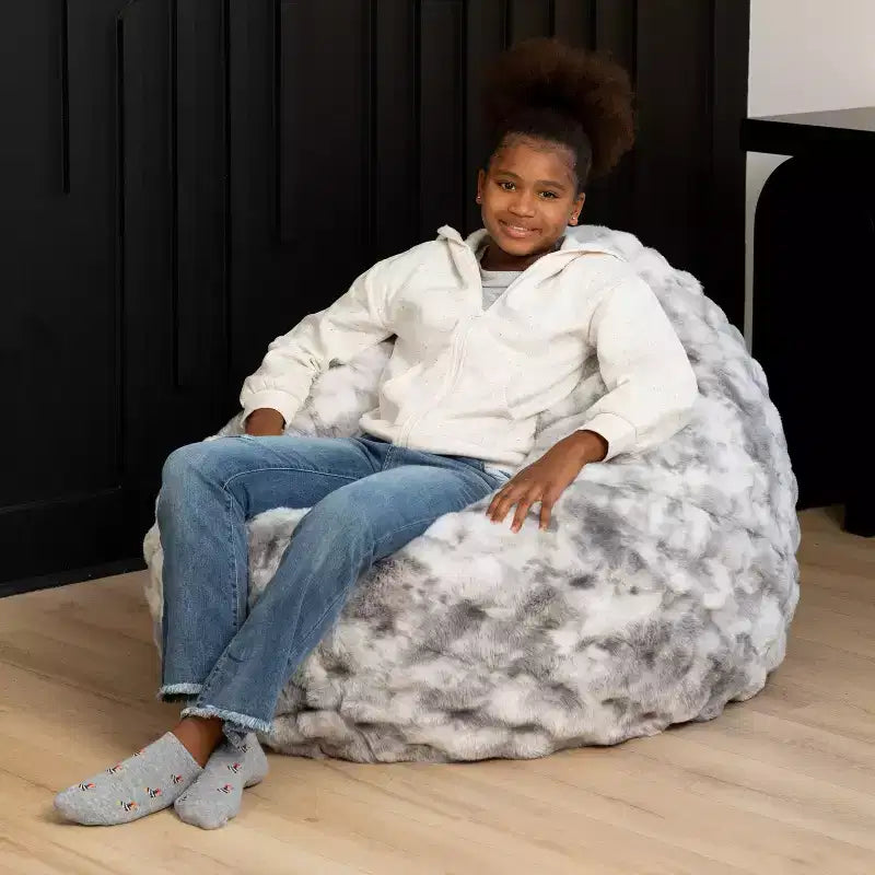 Raven-Symon Home Lil' Cuddler Cocoon Jr. Sac géant / Pouf relax en fausse fourrure pour enfants