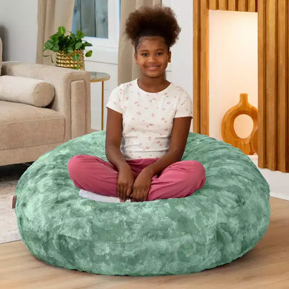 Raven-Symon Home Lil' Cuddler Cocoon Jr. Sac géant / Pouf relax en fausse fourrure pour enfants
