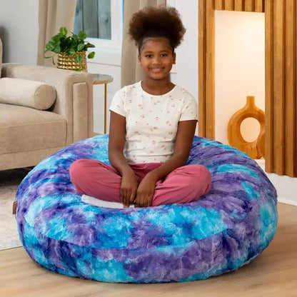 Raven-Symon Home Lil' Cuddler Cocoon Jr. Sac géant / Pouf relax en fausse fourrure pour enfants