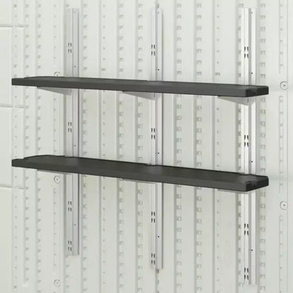 Suncast Kit de 8 étagères verticales pour abri de jardin, montage mural peu encombrant, rangement extérieur, noir