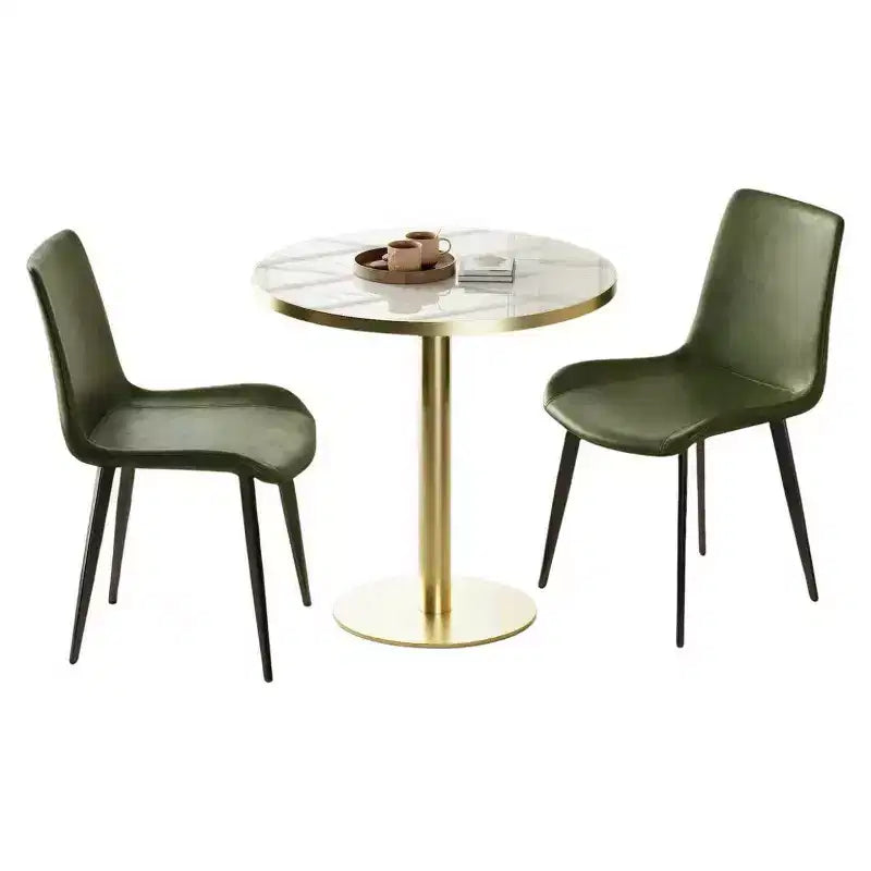Lot de 2 chaises de salle à manger modernes en similicuir avec assise rembourrée et pieds en métal