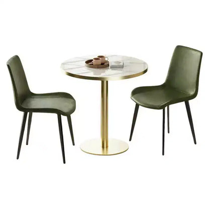 Lot de 2 chaises de salle à manger modernes en similicuir avec assise rembourrée et pieds en métal