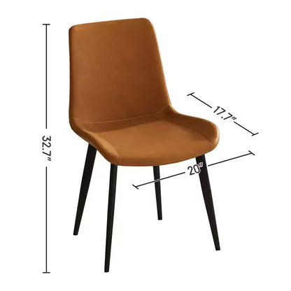 Lot de 2 chaises de salle à manger modernes en similicuir avec assise rembourrée et pieds en métal