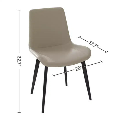 Lot de 2 chaises de salle à manger modernes en similicuir avec assise rembourrée et pieds en métal