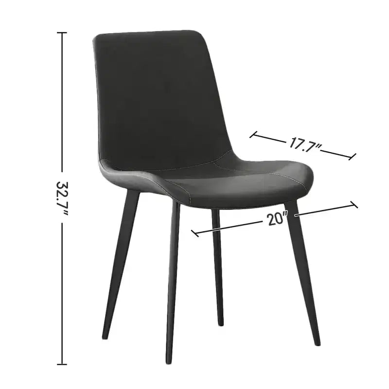 Lot de 2 chaises de salle à manger modernes en similicuir avec assise rembourrée et pieds en métal