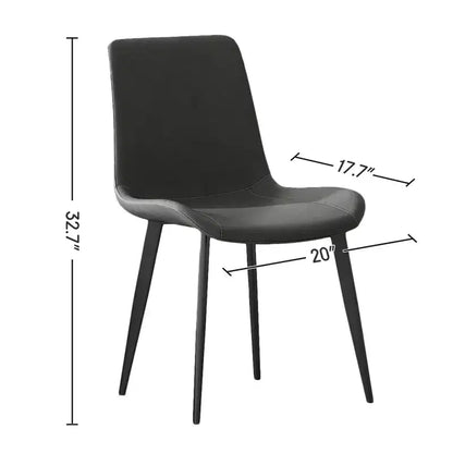 Lot de 2 chaises de salle à manger modernes en similicuir avec assise rembourrée et pieds en métal